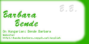 barbara bende business card